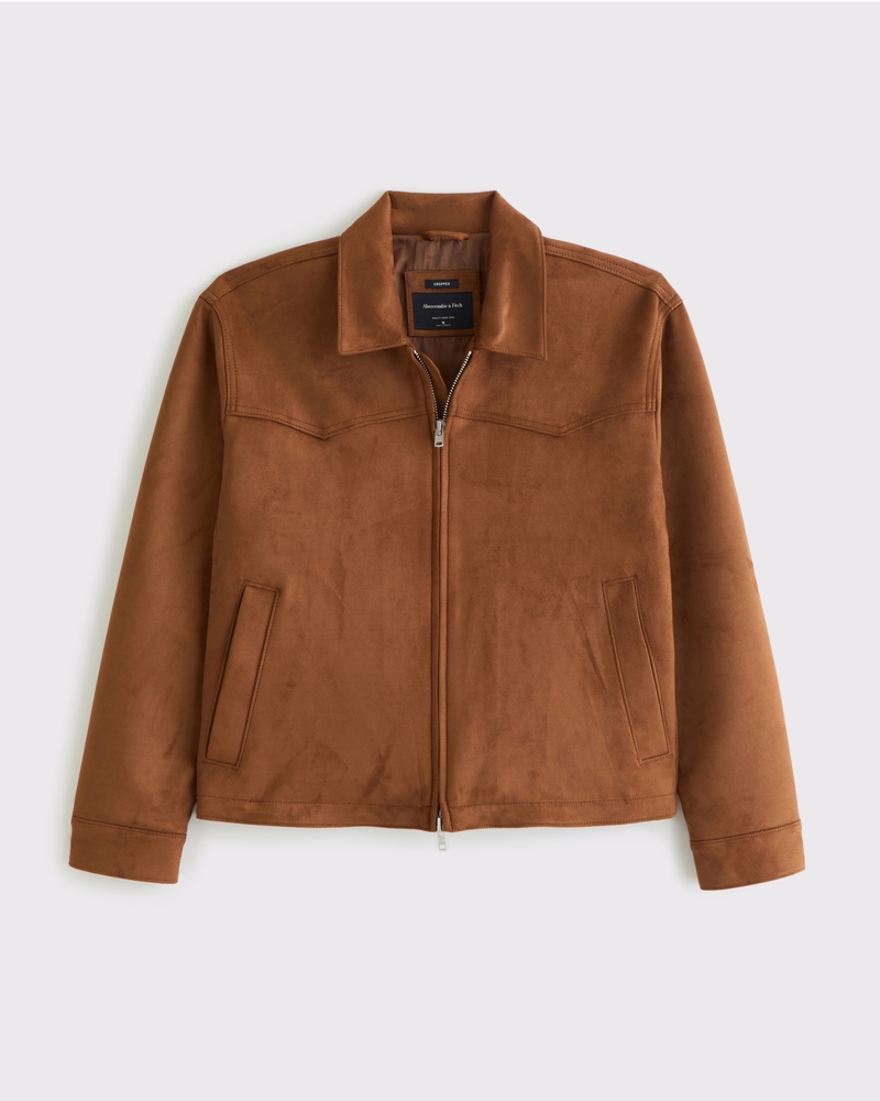 Men's Easy Vegan Suede Zip Jacket | Men's Clearance | Abercrombie.com