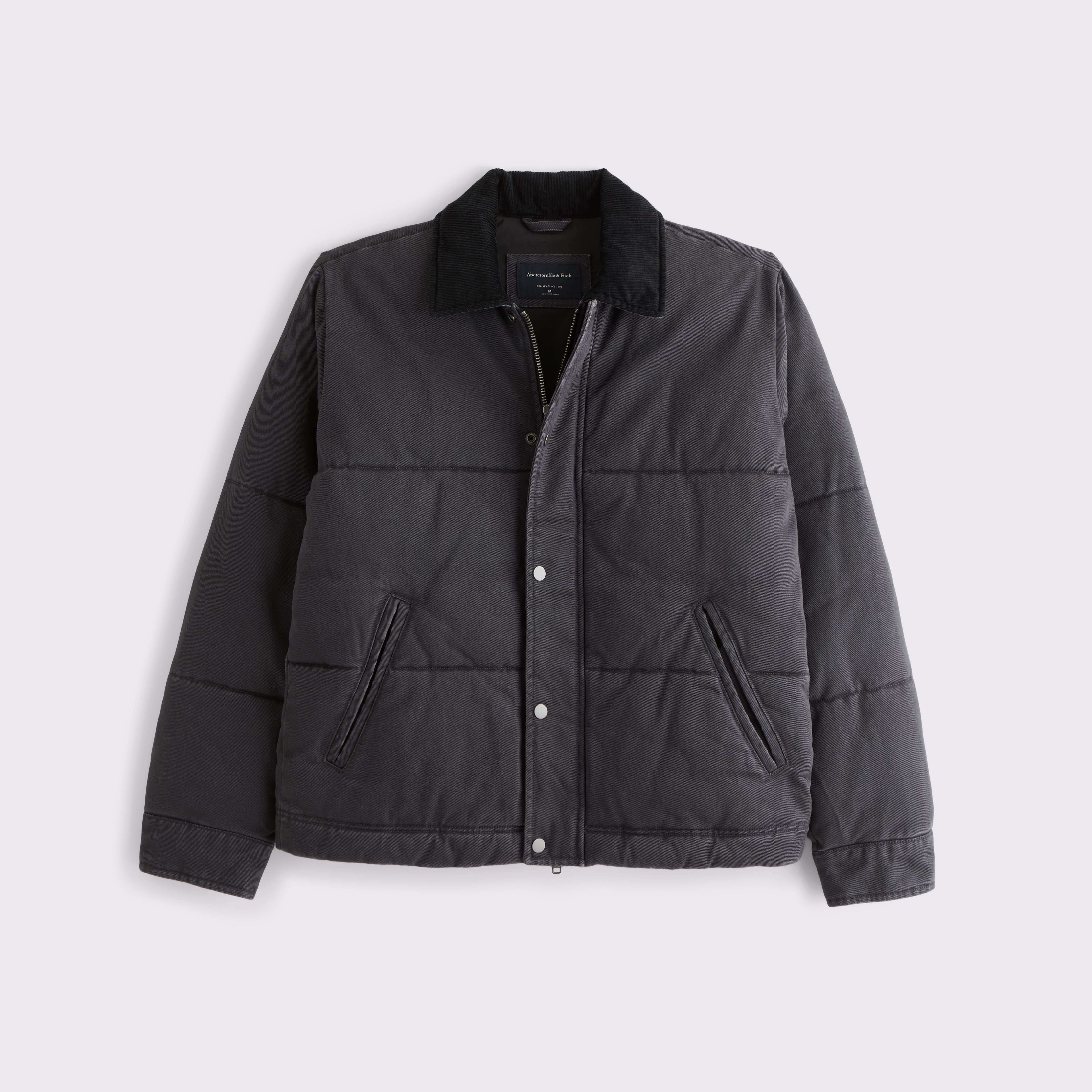 Abercrombie & Fitch Workwear Puffer In Black