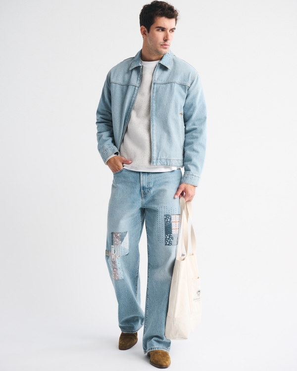 Easy Denim Zip Jacket, Light Wash view 2