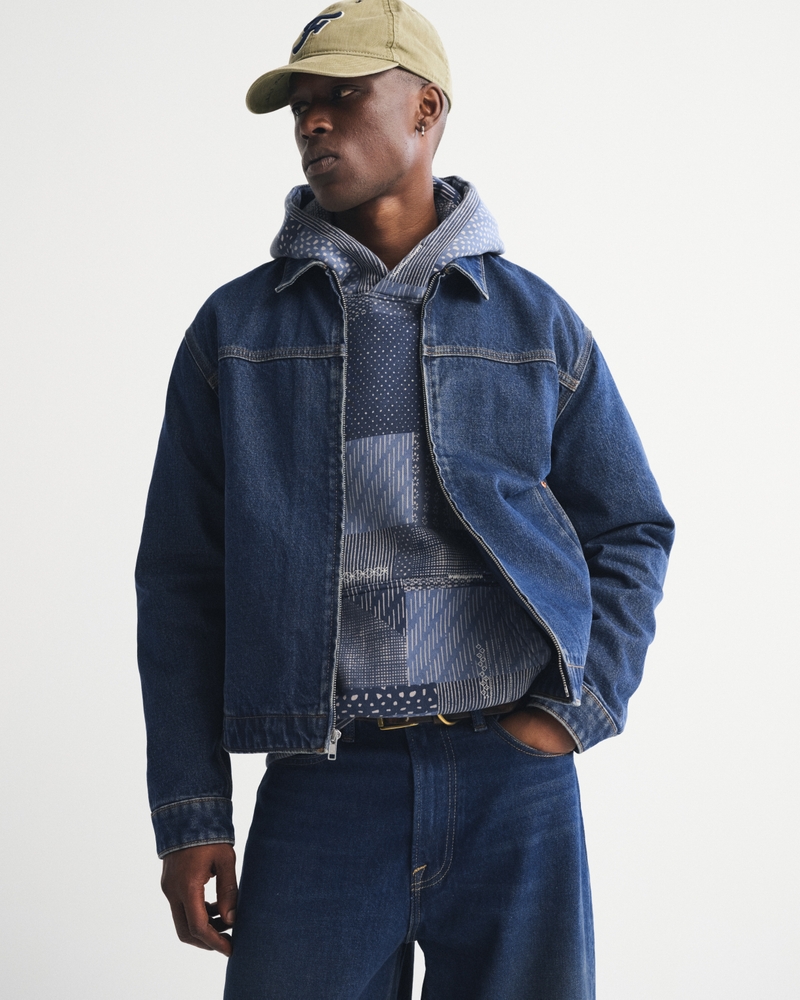 Men's Easy Denim Zip Jacket | Men's Coats & Jackets | Abercrombie.com