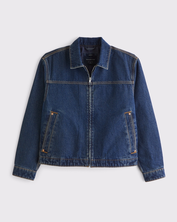 Men's Easy Denim Zip Jacket | Men's Clearance | Abercrombie.com