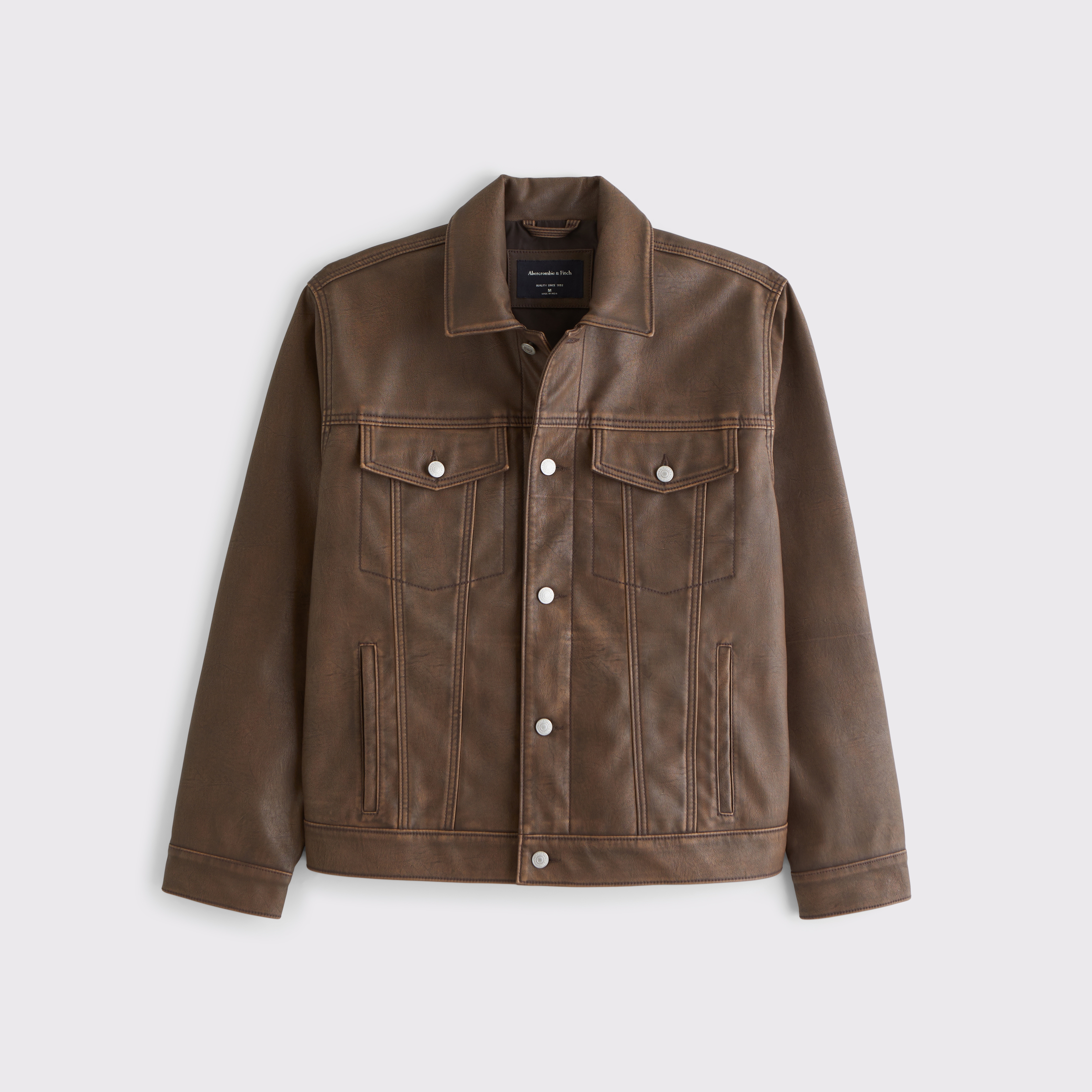 Men's Vegan Leather Trucker Jacket | Men's Coats & Jackets