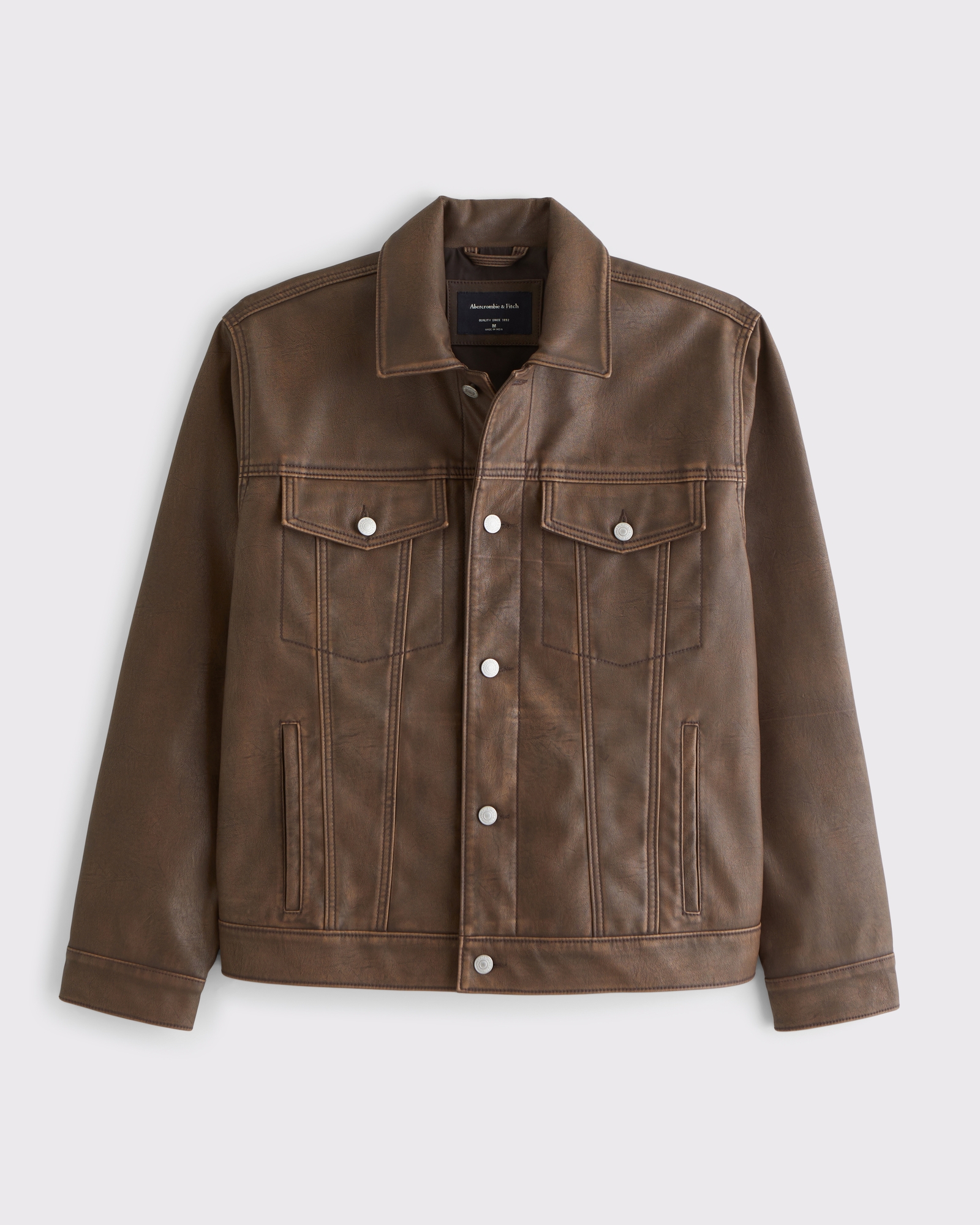 Vegan Leather Trucker Jacket
