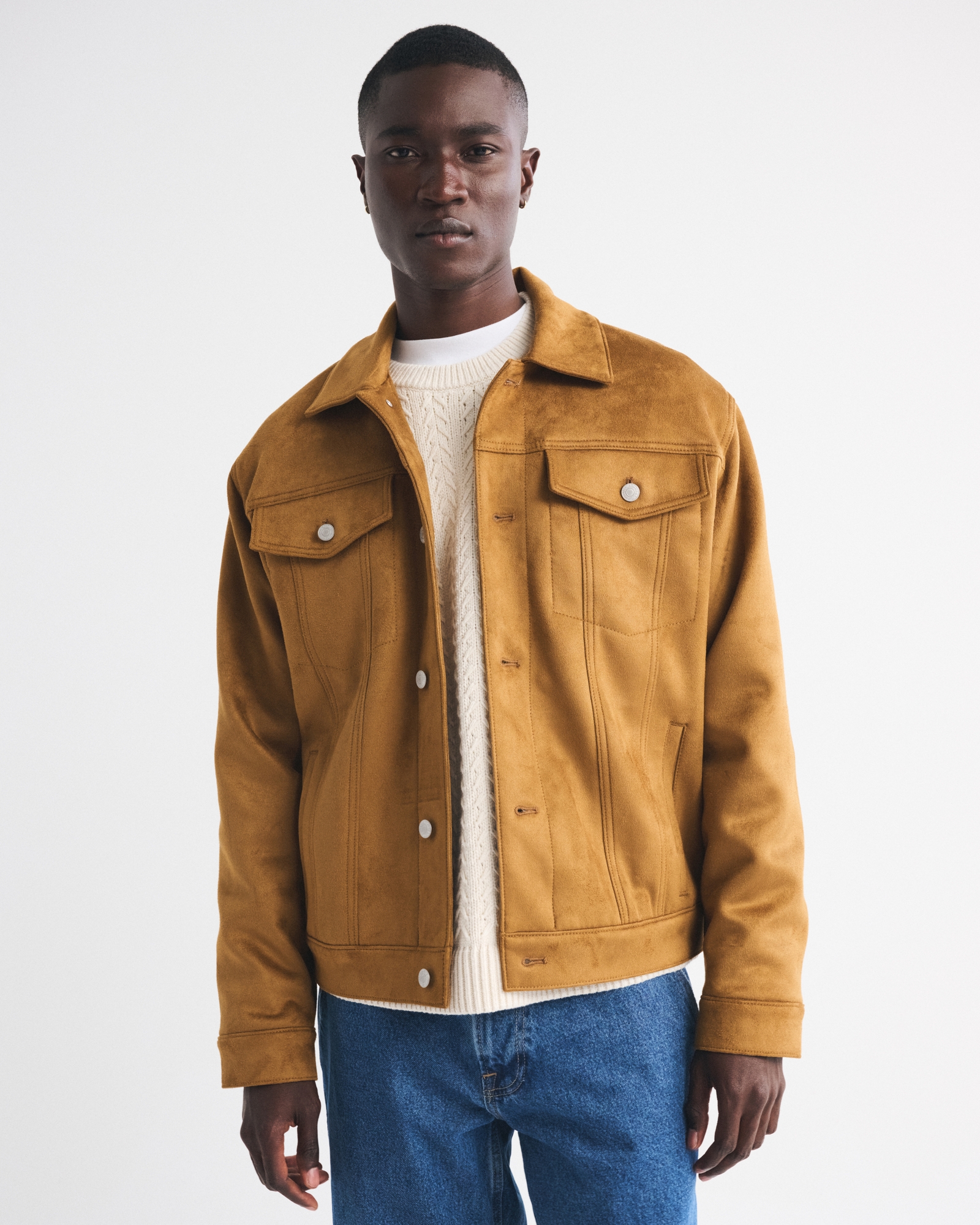 Vegan Suede Trucker Jacket