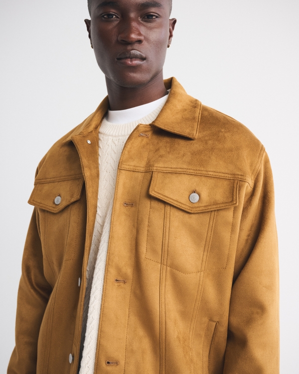 Vegan Suede Trucker Jacket