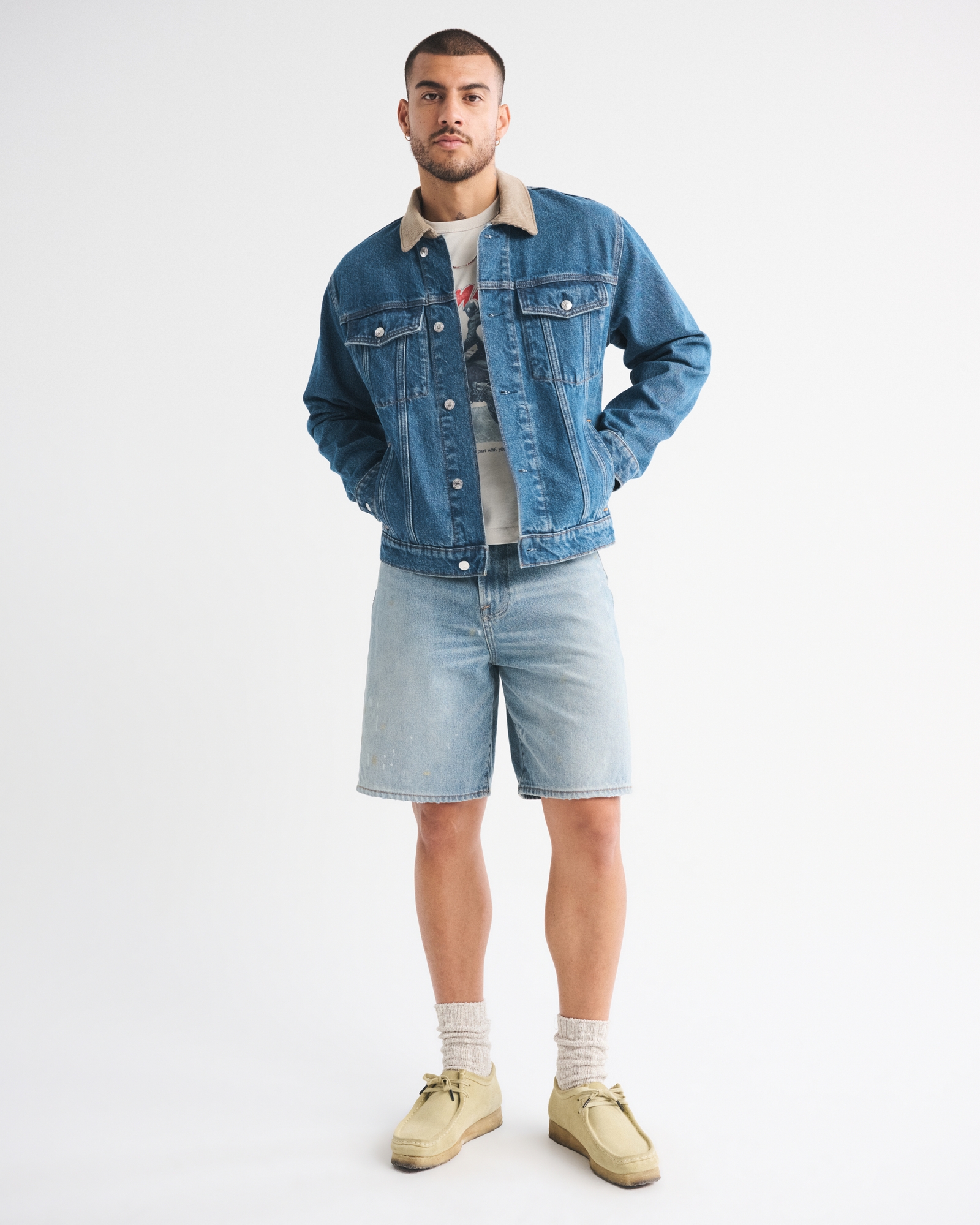 Cropped Denim Trucker Jacket