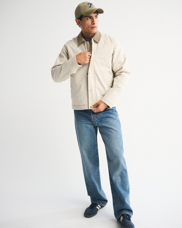 Zip Deck Jacket, Oatmeal view 2