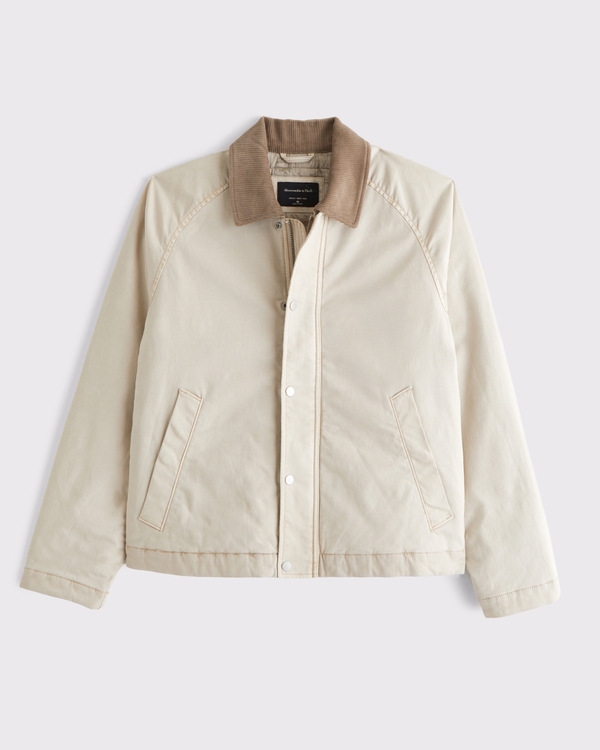 Zip Deck Jacket, Oatmeal view 1