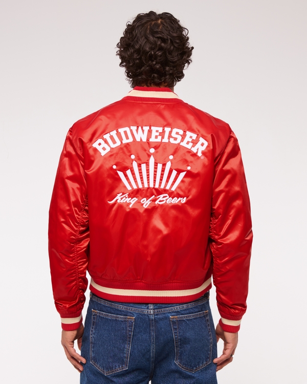 Budweiser Varsity Bomber Jacket, Red view 2