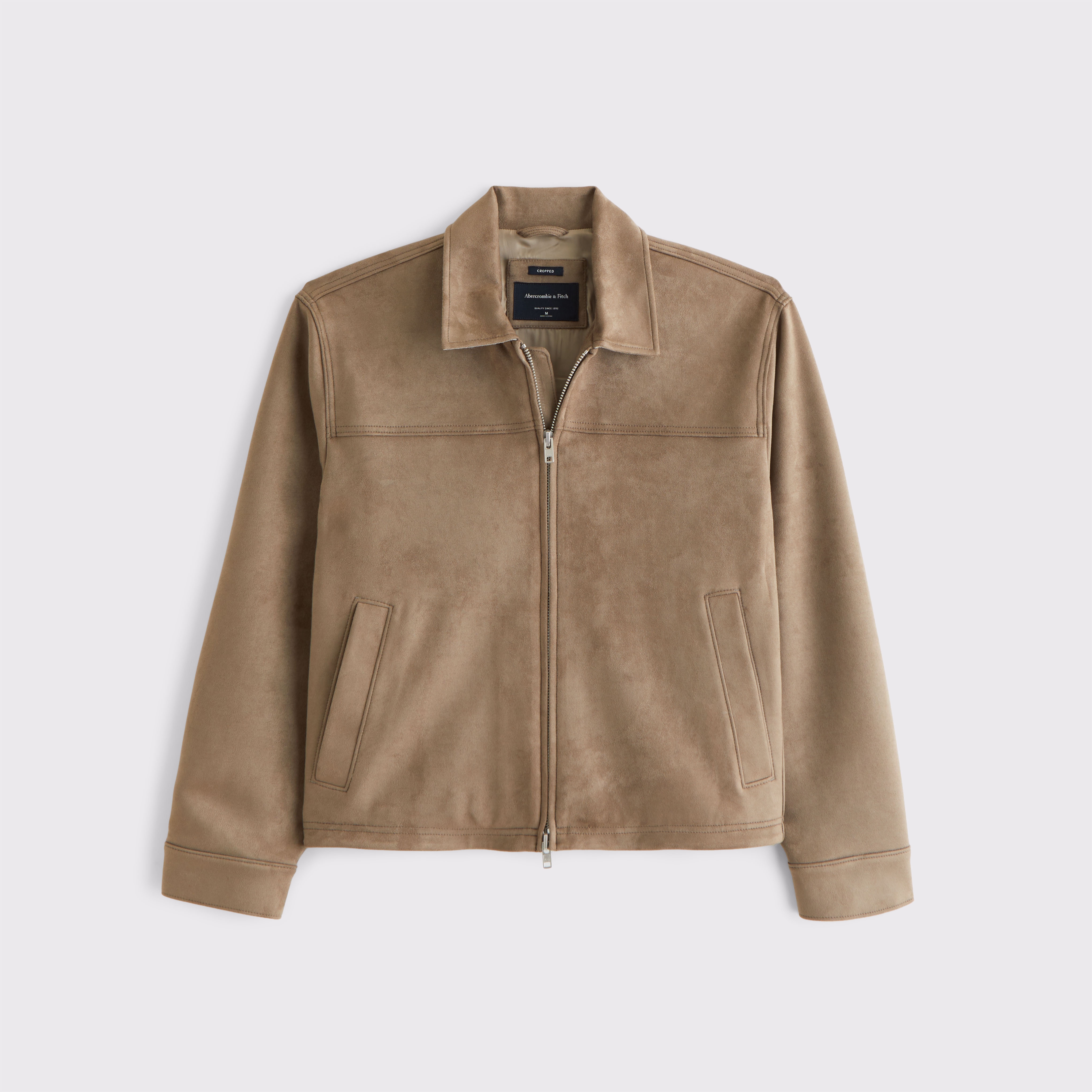 NWT ABERCROMBIE &FITCH MEN'S Vegan Suede Bomber Jacket | XXL