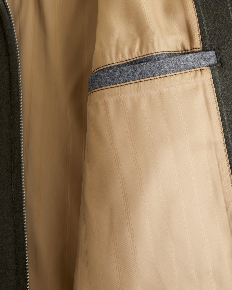 Cropped Wool-Blend Zip Jacket