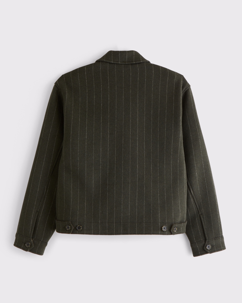 Cropped Wool-Blend Zip Jacket