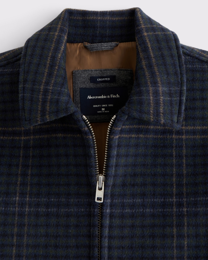 Cropped Wool-Blend Zip Jacket