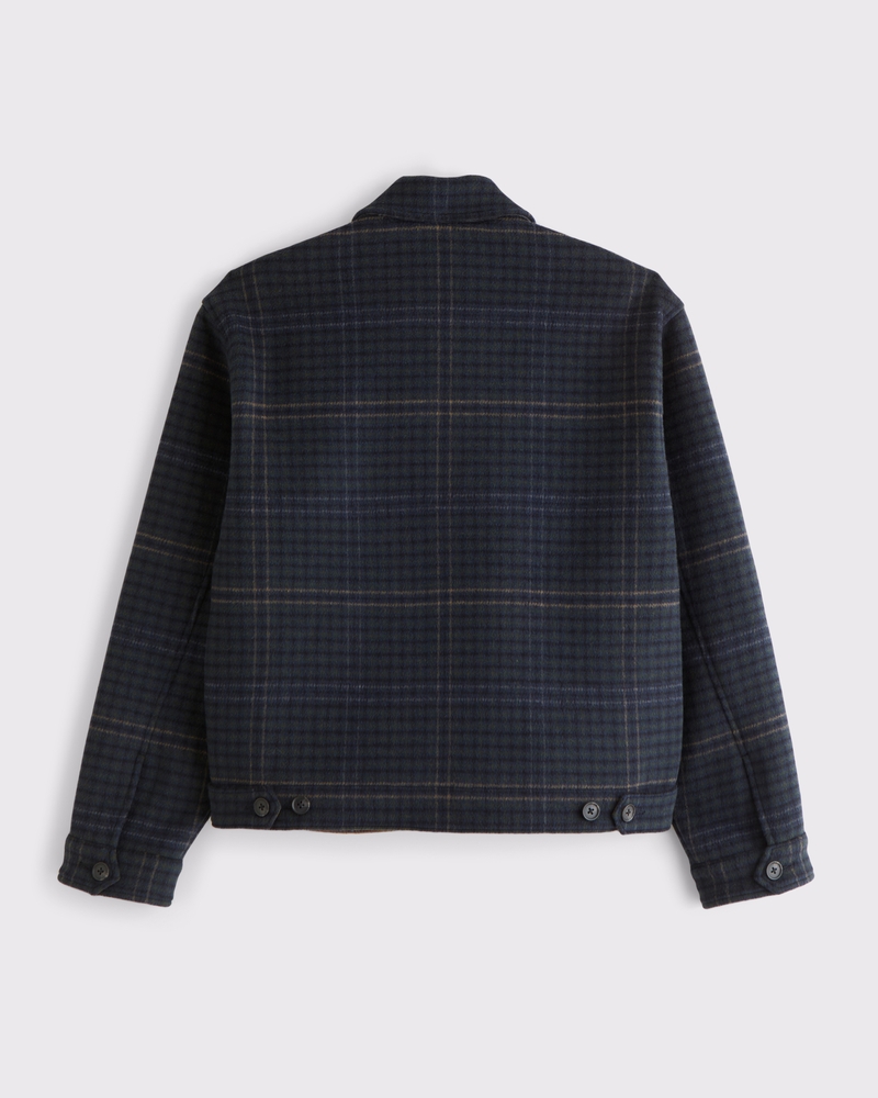 Cropped Wool-Blend Zip Jacket