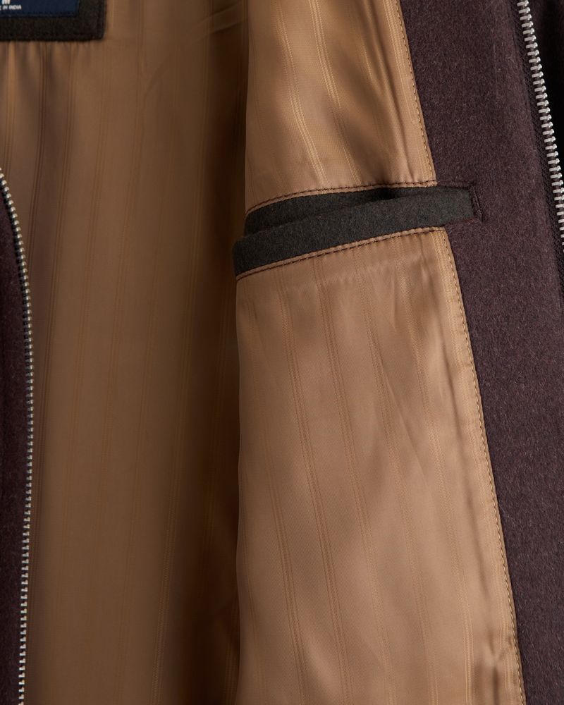 Cropped Wool-Blend Zip Jacket