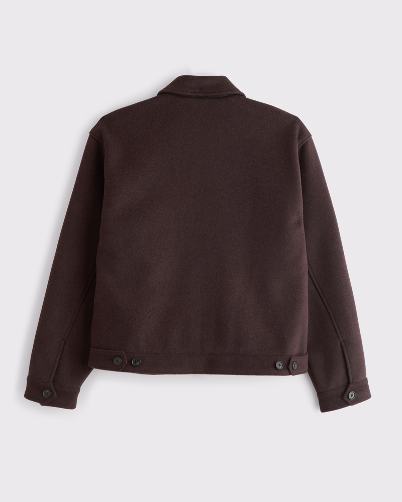 Cropped Wool-Blend Zip Jacket