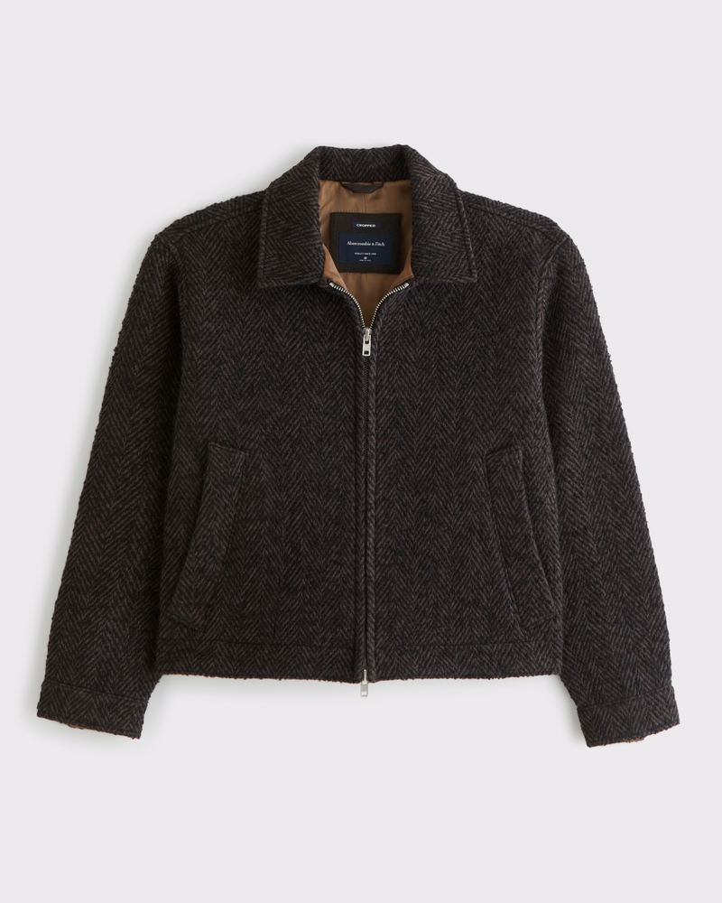 Men's Cropped Wool-Blend Zip Jacket | Men's Coats & Jackets