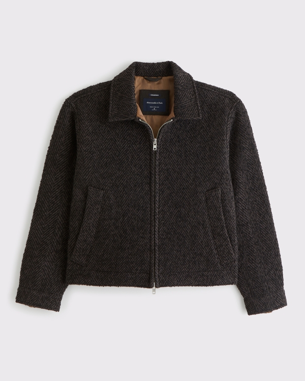 Men's Cropped Wool-Blend Zip Jacket | Men's Coats & Jackets Men's Cropped Wool-Blend Zip Jacket | Men's Coats & Jackets