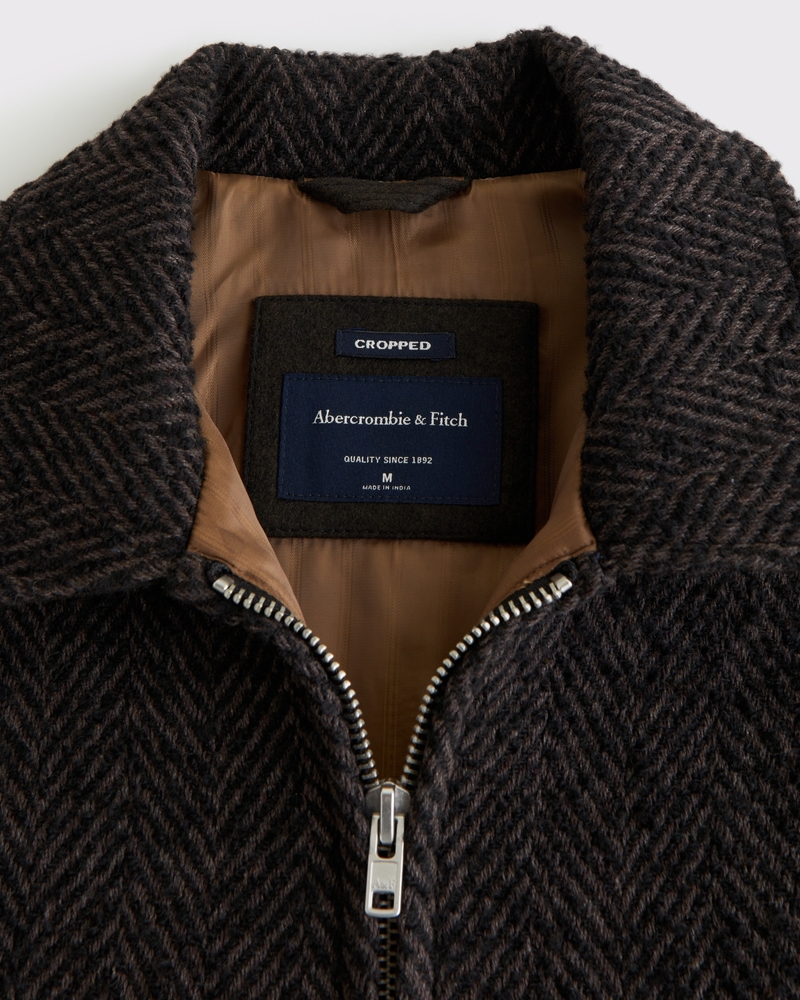 Cropped Wool-Blend Zip Jacket