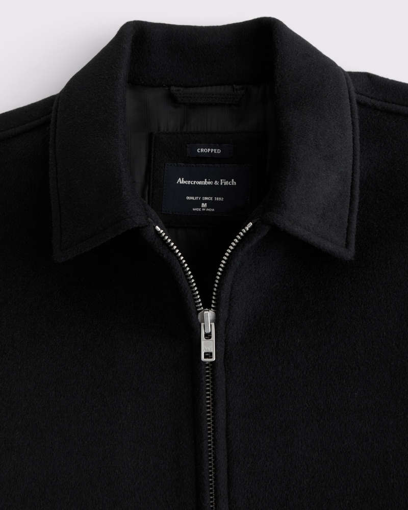 Cropped Wool-Blend Zip Jacket