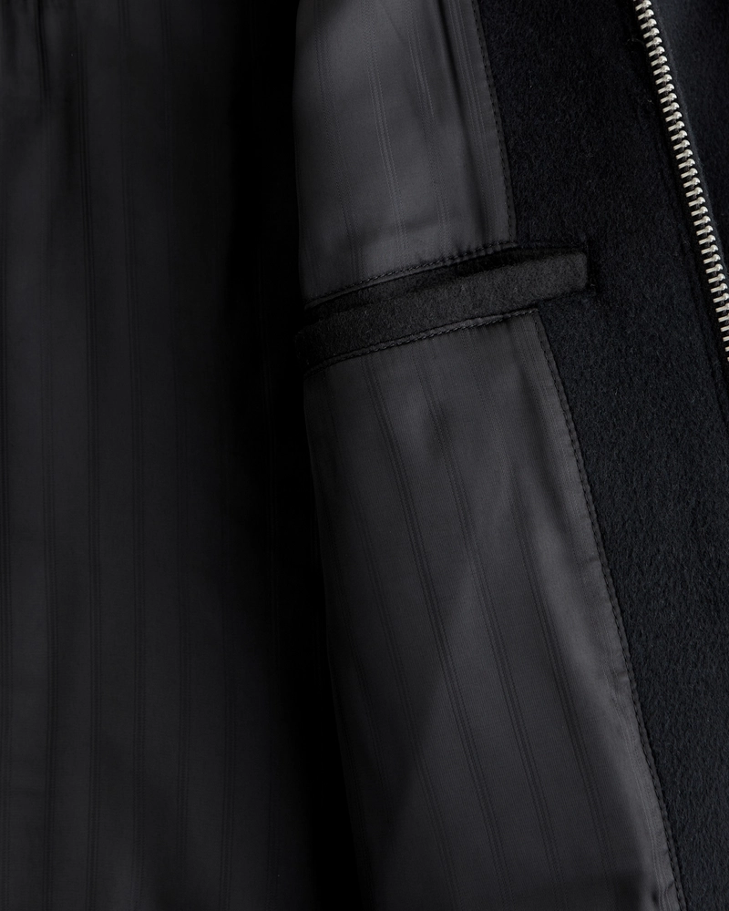 Cropped Wool-Blend Zip Jacket