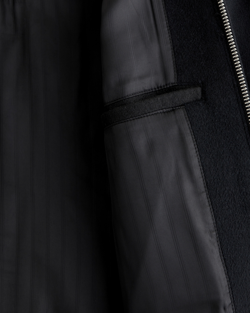 Cropped Wool-Blend Zip Jacket
