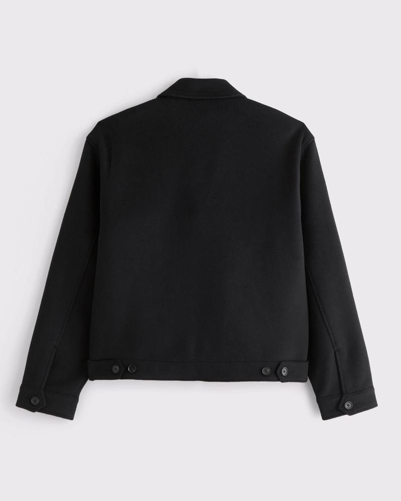 Cropped Wool-Blend Zip Jacket