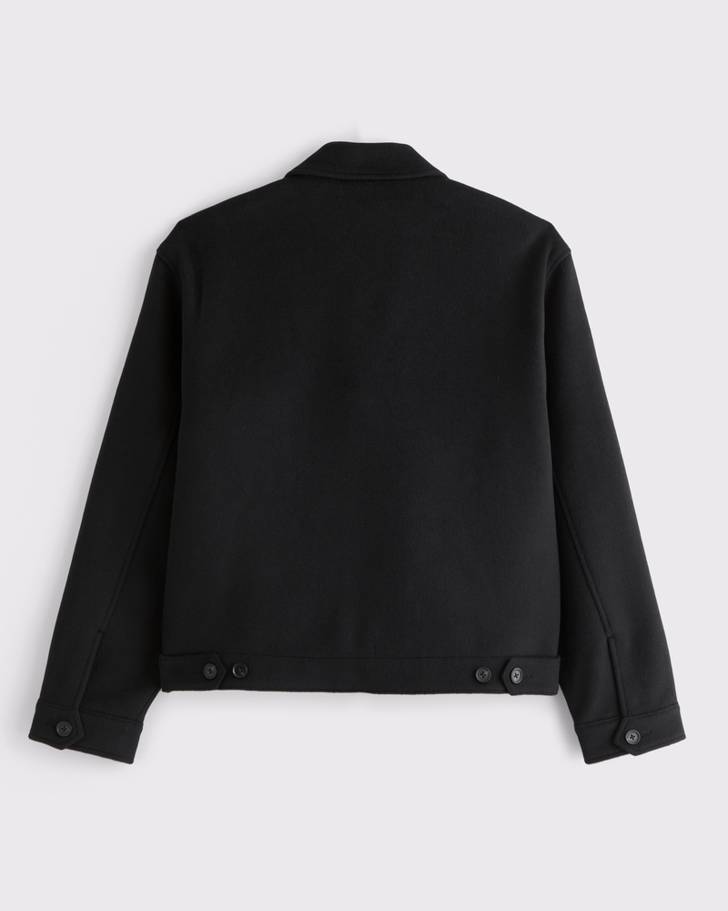 Cropped Wool-Blend Zip Jacket
