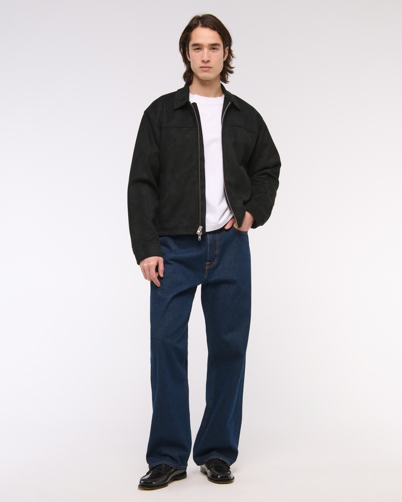 Lightweight Cropped Vegan Suede Easy Zip Jacket