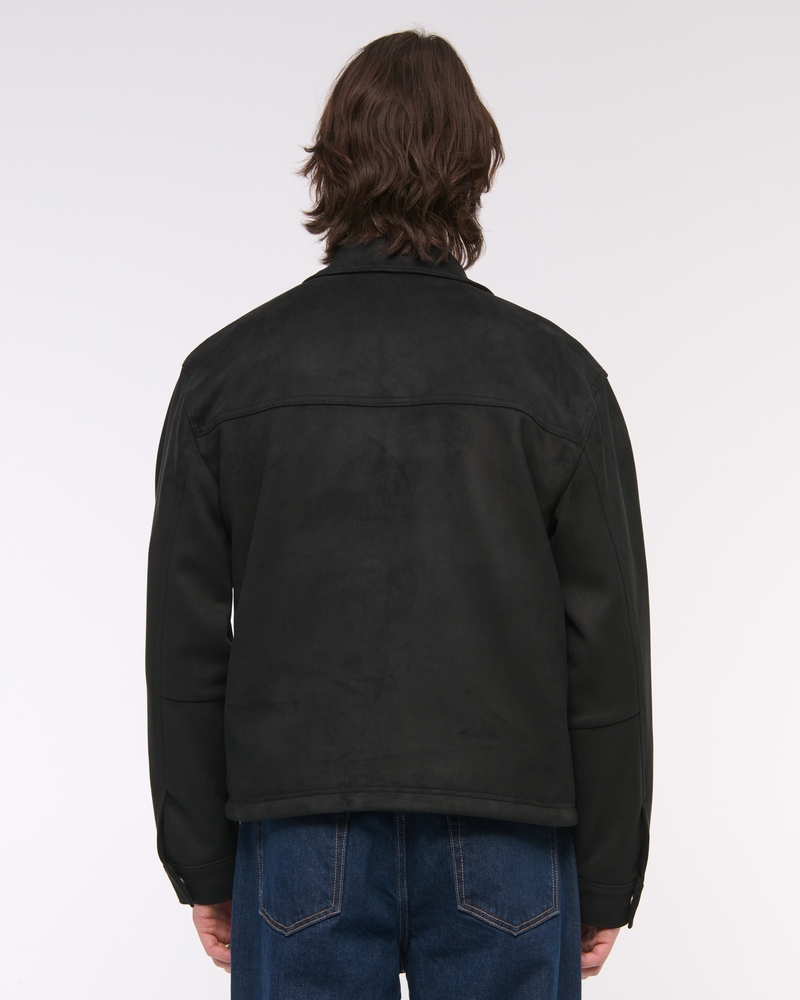 Lightweight Cropped Vegan Suede Easy Zip Jacket