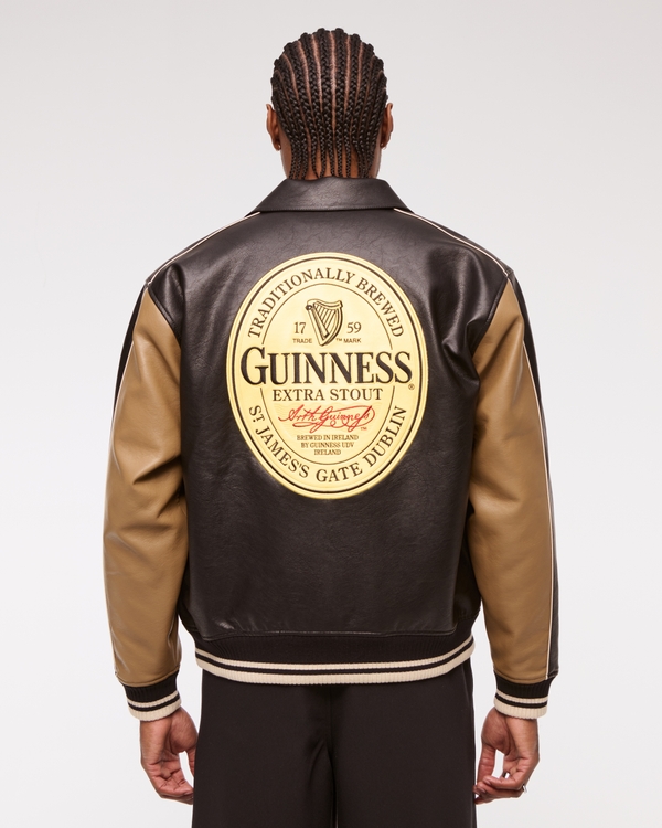Guinness Varsity Bomber Jacket, Black Pattern view 2
