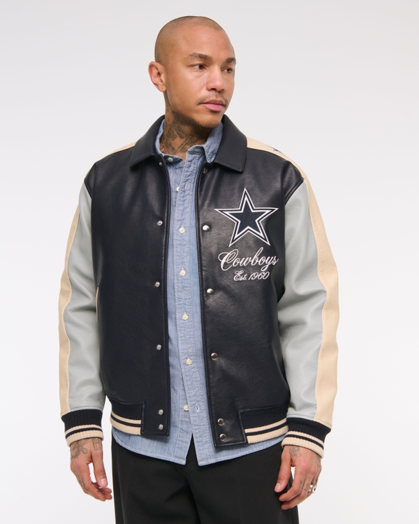 Dallas Cowboys Varsity Bomber Jacket, Deep Navy - Cowboys view 1