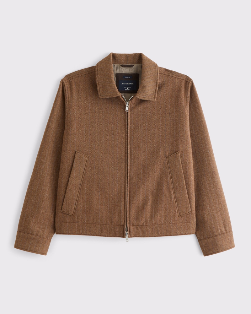 Men's Cropped Wool-Blend Zip Jacket | Men's Coats & Jackets Men's Cropped Wool-Blend Zip Jacket | Men's Coats & Jackets