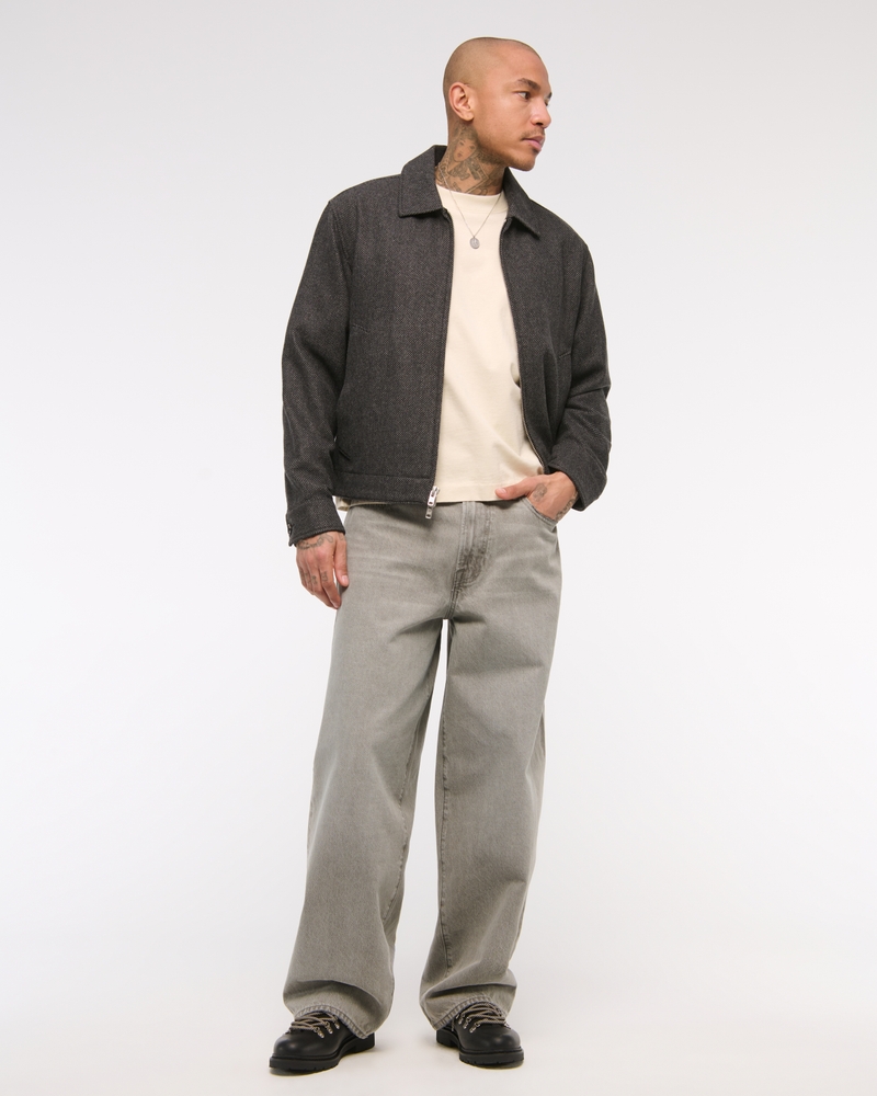 Cropped Wool-Blend Zip Jacket