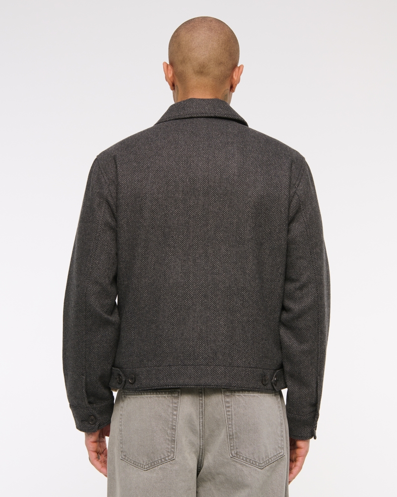 Cropped Wool-Blend Zip Jacket