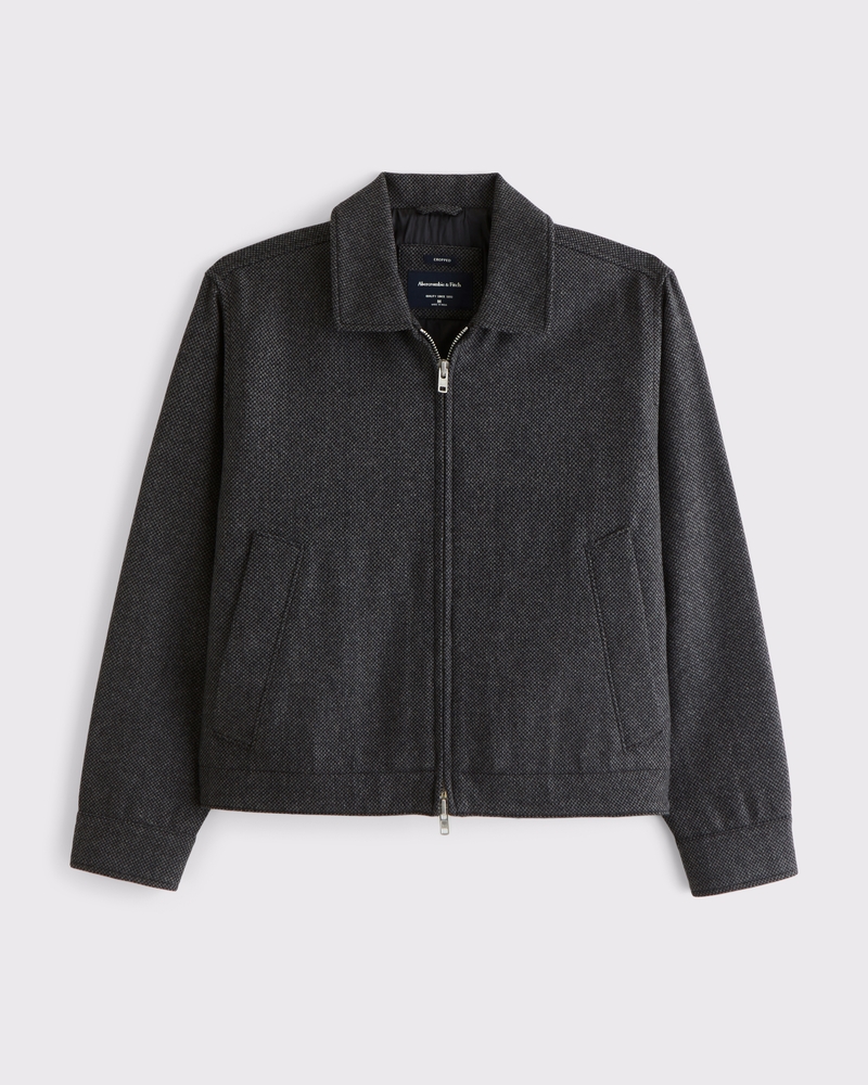 Men's Cropped Wool-Blend Zip Jacket | Men's Coats & Jackets