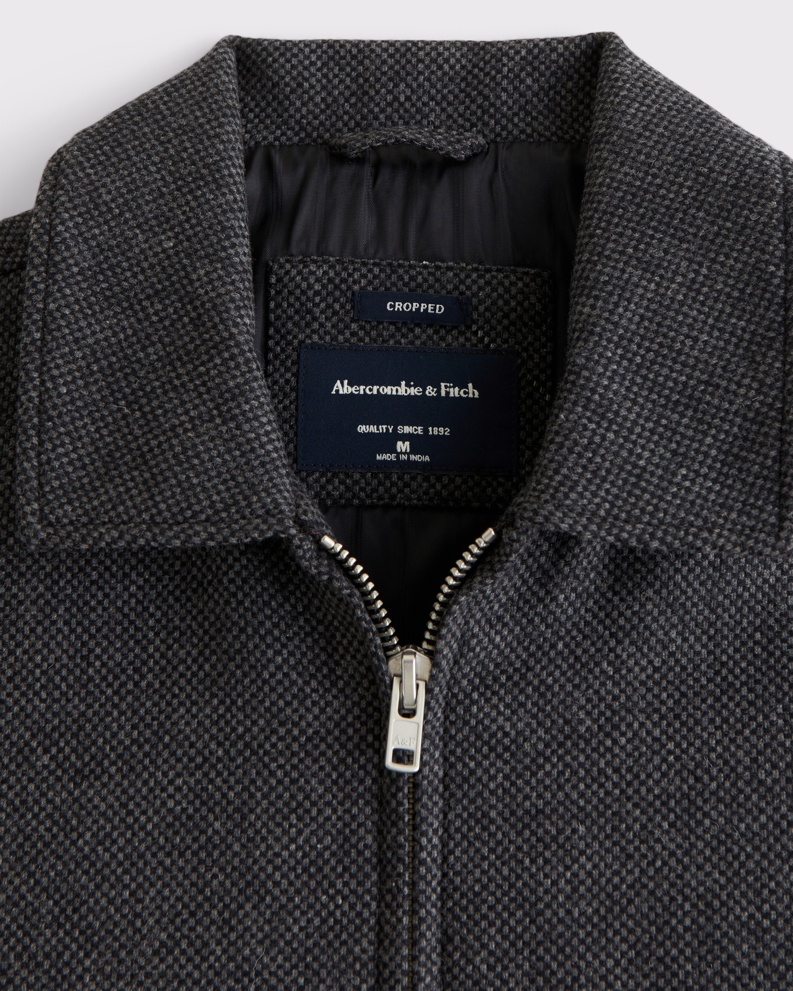 Cropped Wool-Blend Zip Jacket