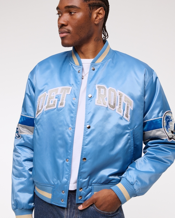 Detroit Lions Varsity-Bomberjacke, Hellblau – Lions view 2
