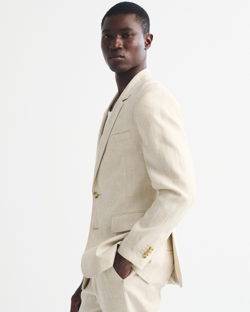 The A&F Collins Slim 100% Linen Blazer - thumbnail 4
