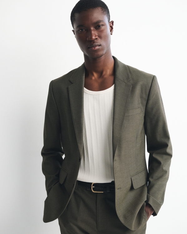 The A&F Collins Slim Blazer, Olive view 1