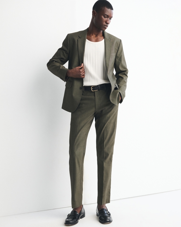 The A&F Collins Slim Blazer, Olive view 2