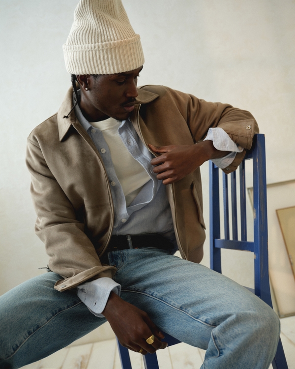 メンズ Vegan Suede Bomber Jacket | メンズ コート&ジャケット