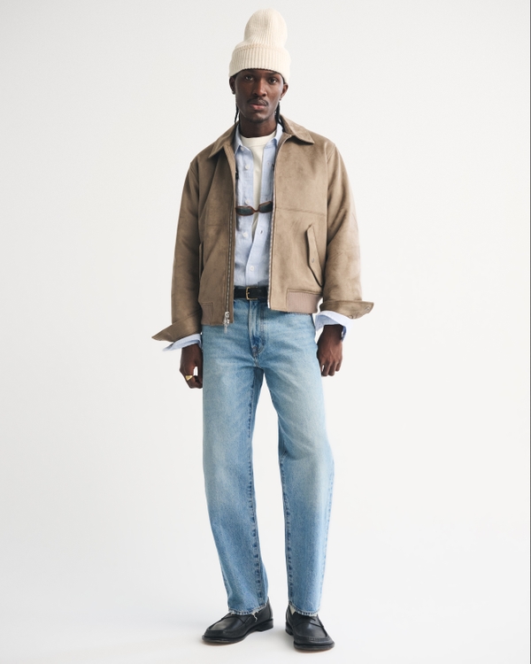 Men's Vegan Suede Bomber Jacket | Men's Coats & Jackets