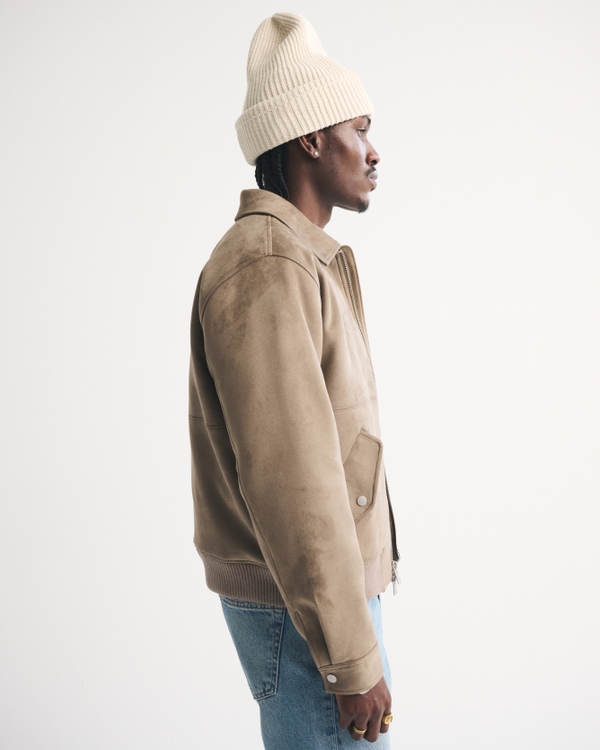 メンズ Vegan Suede Bomber Jacket | メンズ コート&ジャケット