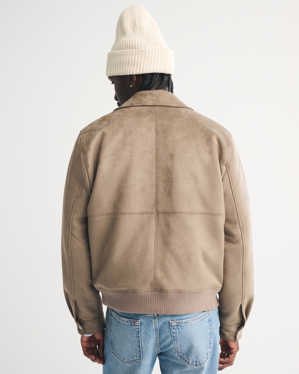 Men's Vegan Suede Bomber Jacket | Men's Coats & Jackets