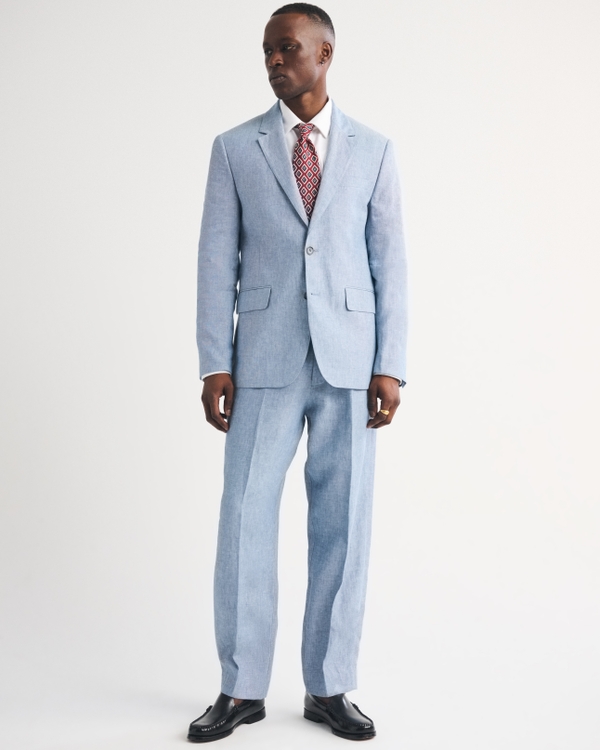 The A&F Collins 100% Linen Blazer, Light Blue view 2