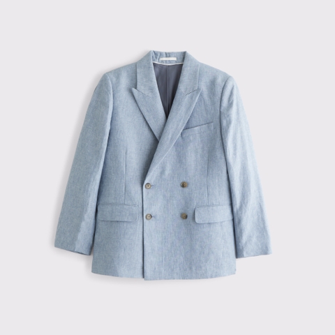 Мужские пиджаки Abercrombie & Fitch The A&F Collins Double-Breasted 100% Linen Blazer