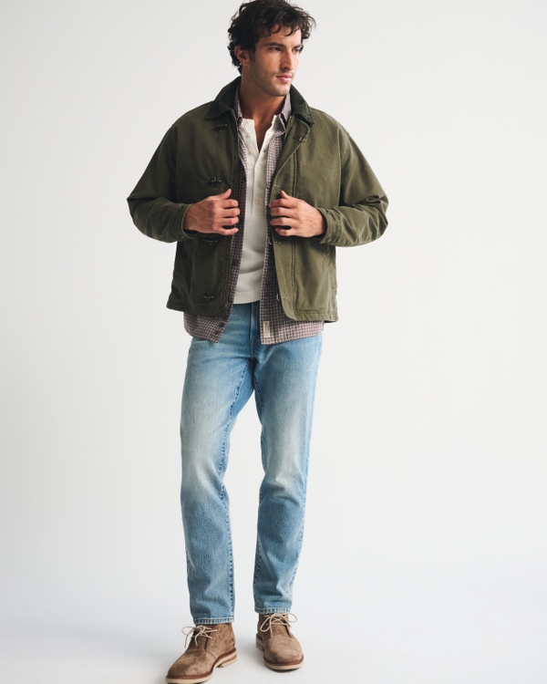 Canvas Fireman Clasp Jacket, Olive view 2