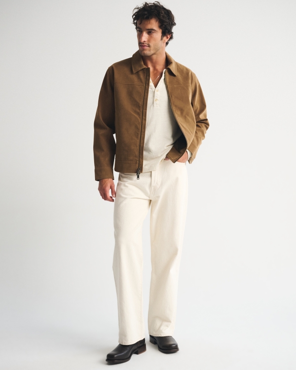 Easy Vegan Suede Zip Trucker Jacket, Brown view 2