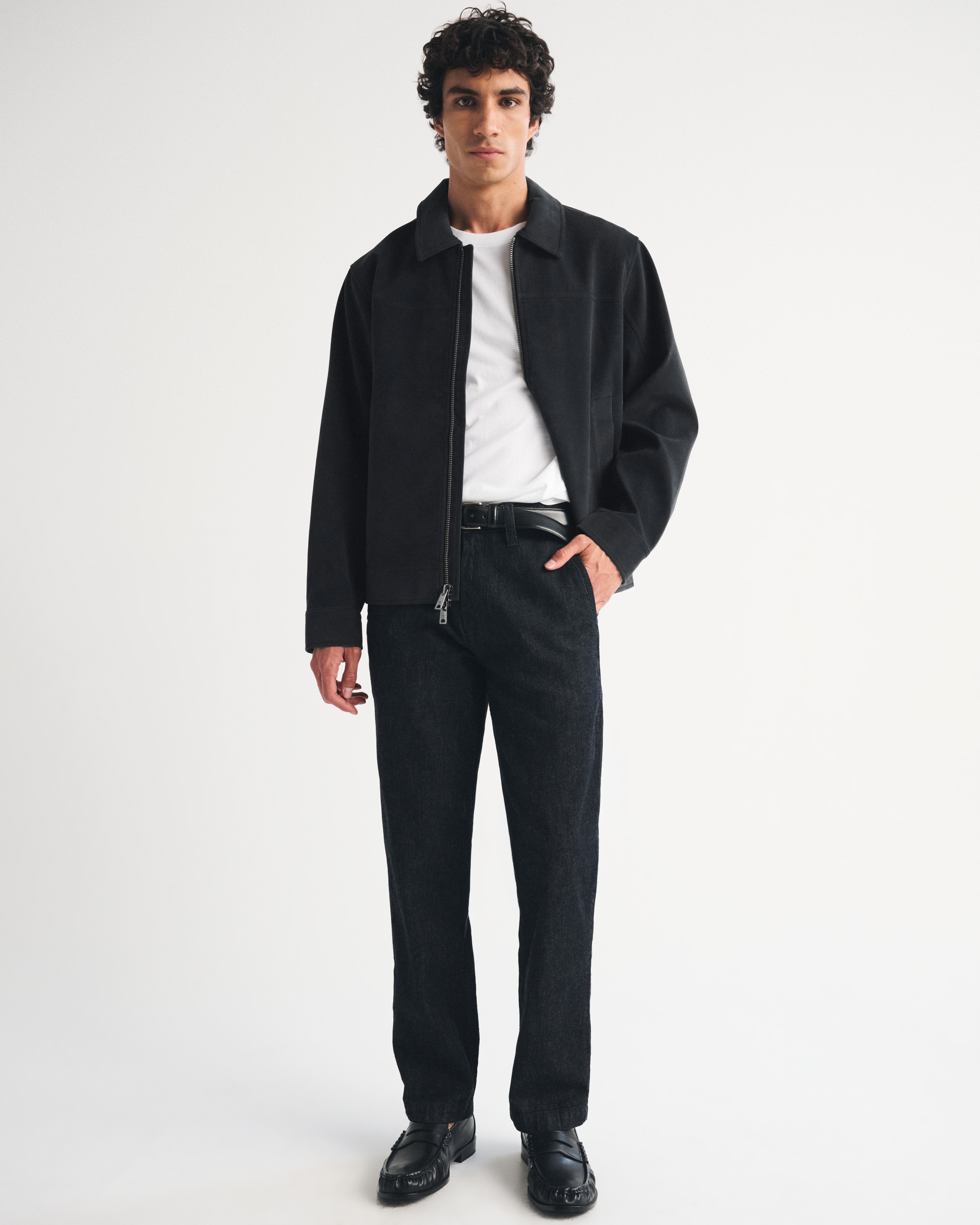 Мужские куртки Abercrombie & Fitch Easy Vegan Suede Zip Trucker Jacket — фото 3